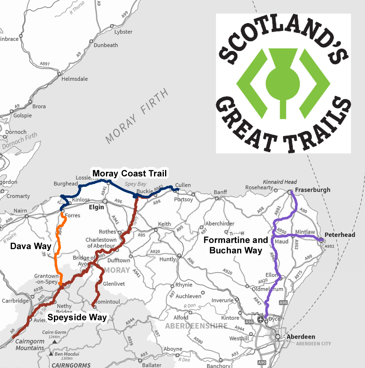 Scotland's Great Trails Map   Section For Illustration Purposes 1 
